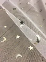 Ayyıldız varak baskı kırık beyaz