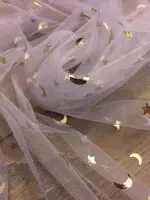 Ayyıldız desen varak baskı lila