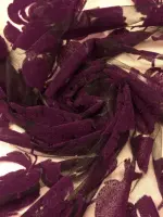 flok baskı gül desen mürdüm