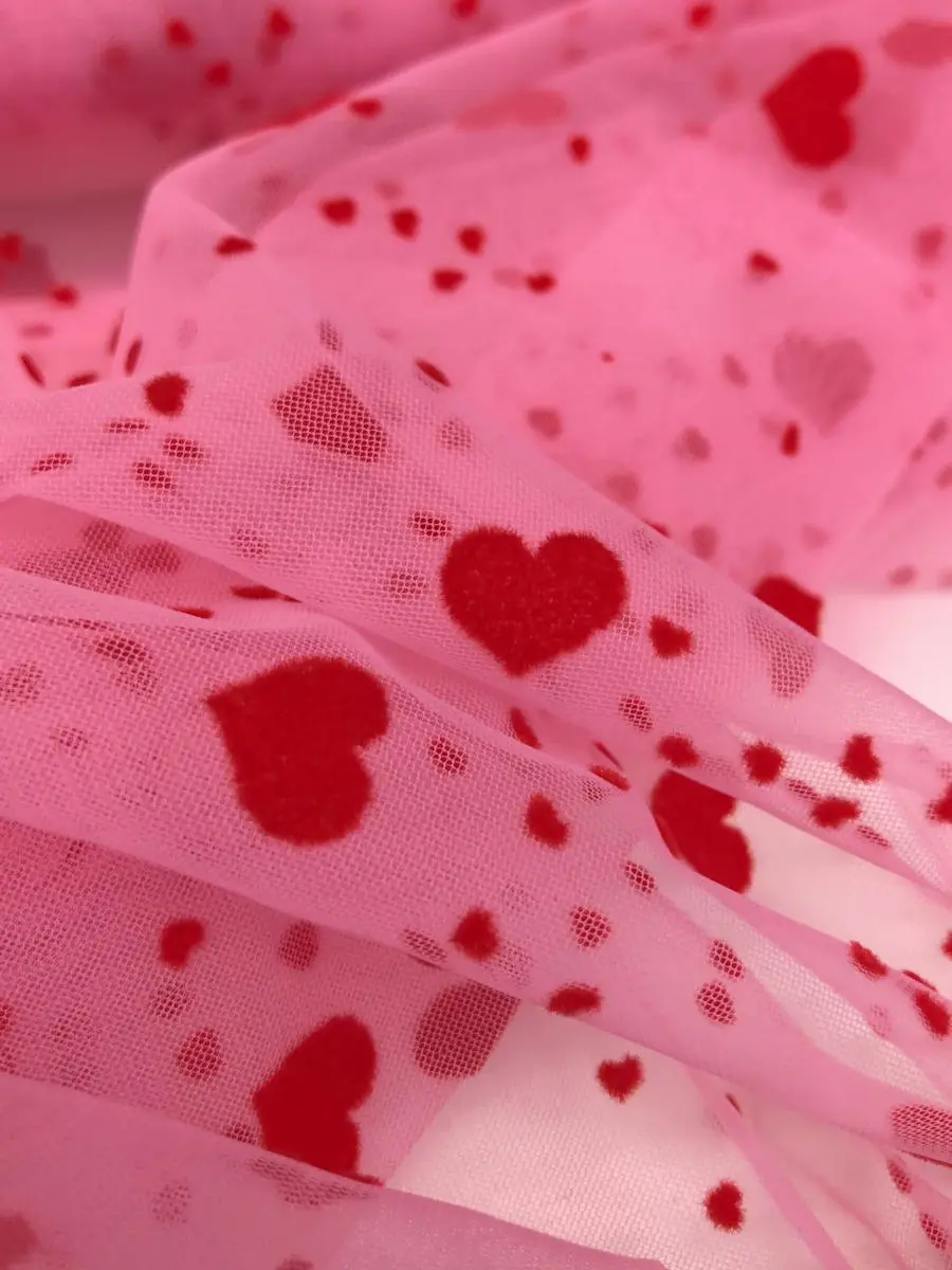 şeker pembe hayal tüle kırmızı flok kalp