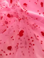 şeker pembe hayal tüle kırmızı flok kalp