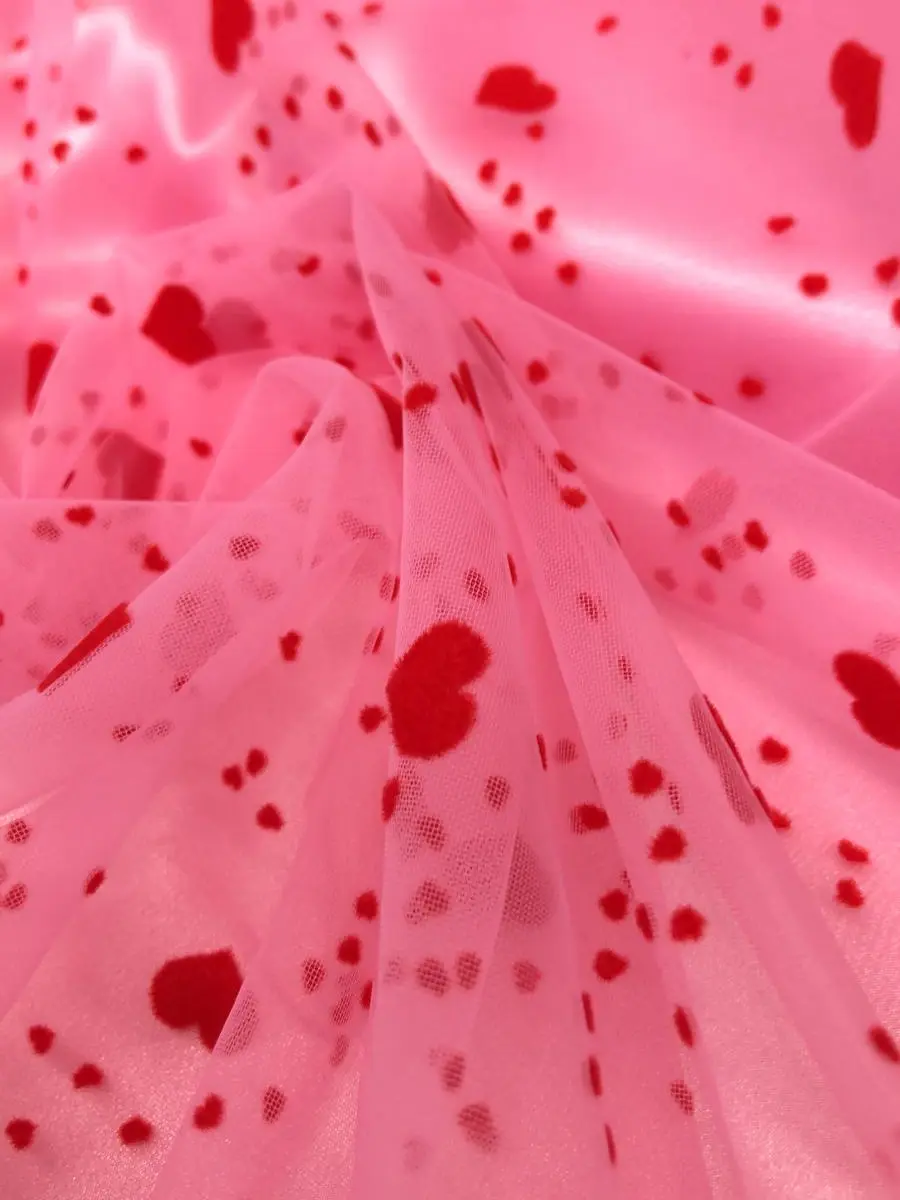 şeker pembe hayal tüle kırmızı flok kalp