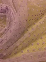 flok baskı puantiye lila