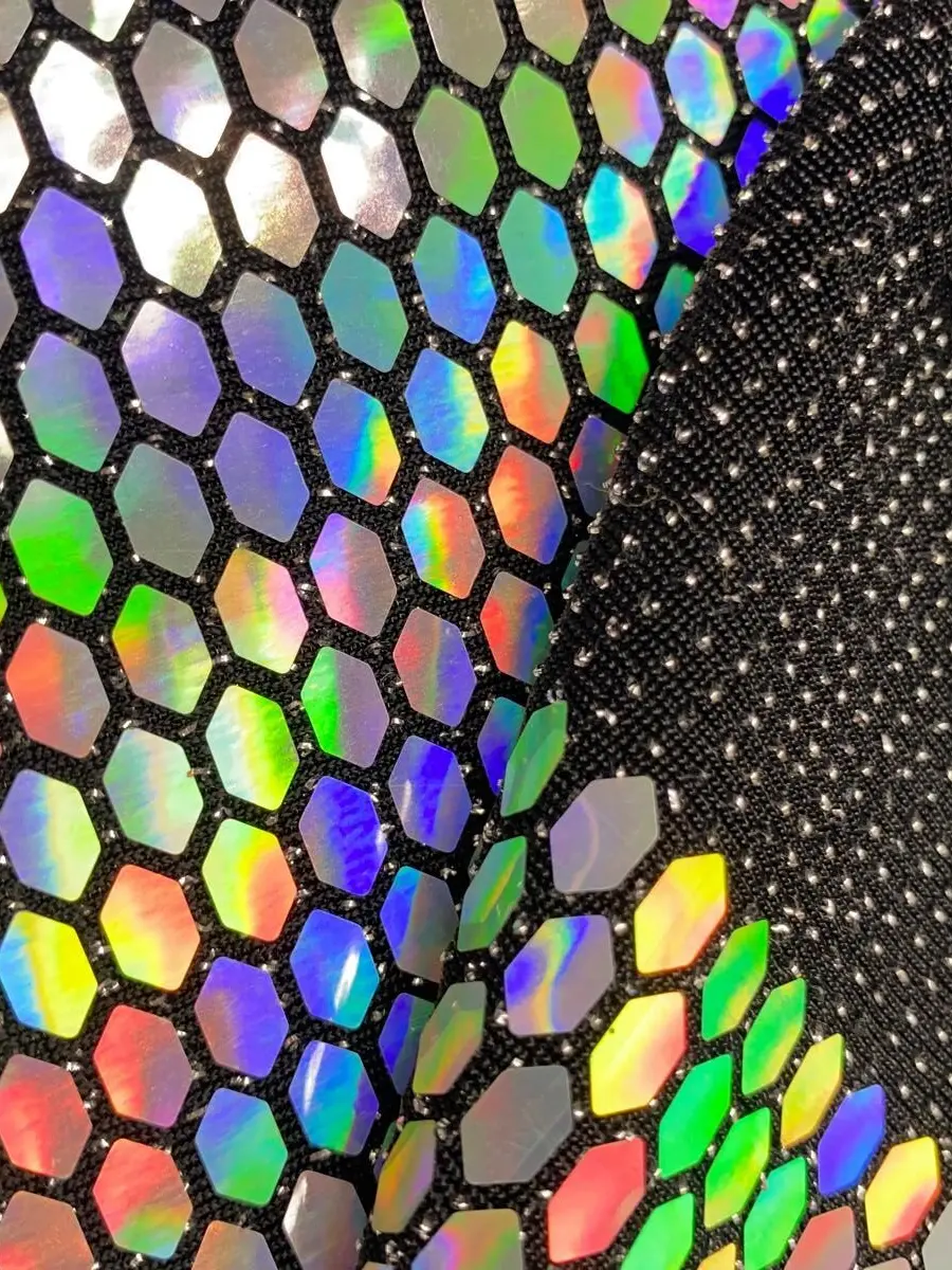 Hologram Buzy Petek Desen Gümüş