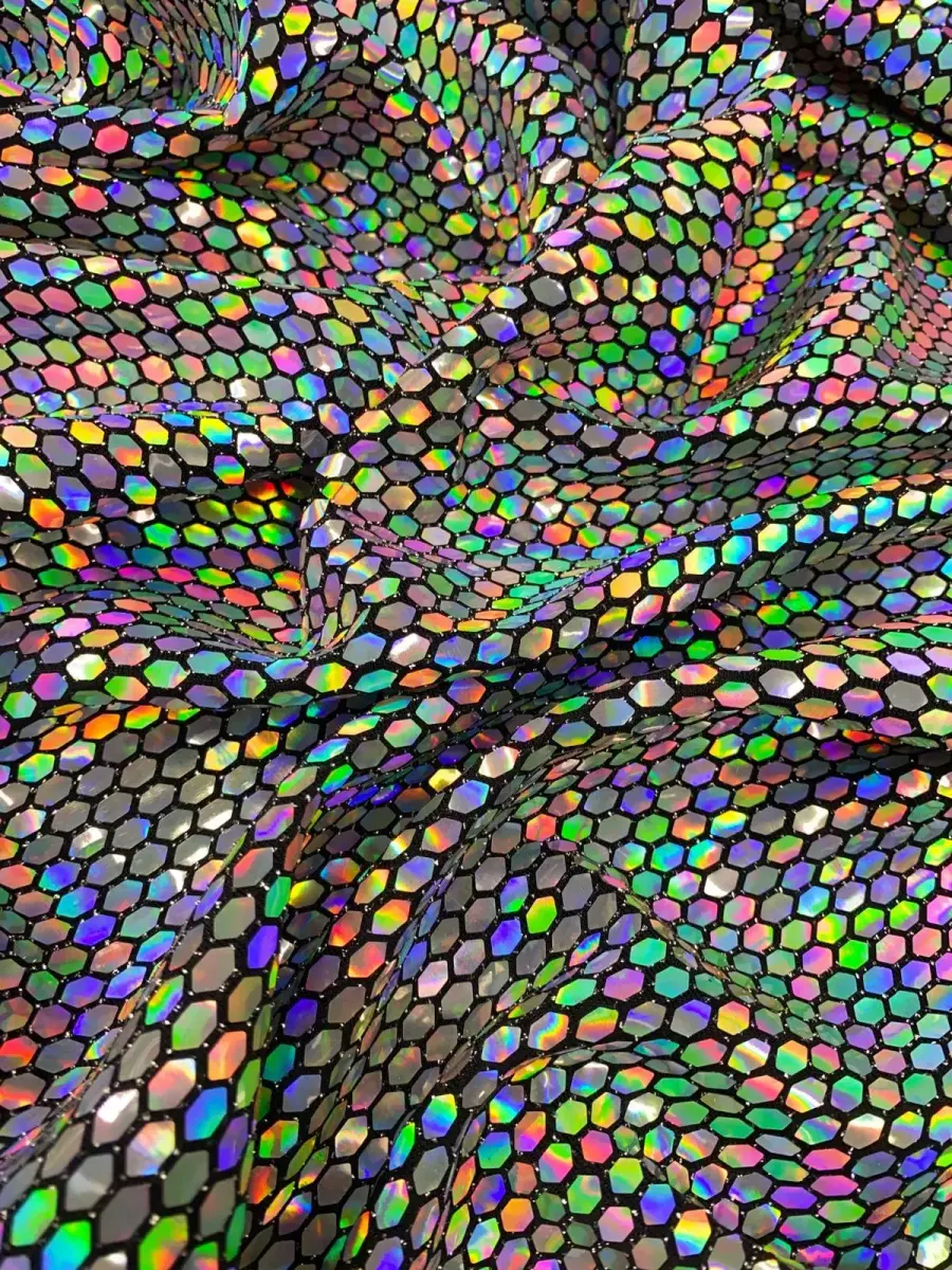 Hologram Buzy Petek Desen Gümüş