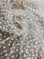 kabartmalı sim baskı kırık beyaz