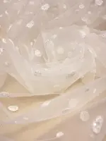 Kabatmalı Sim Baskı Kırık Beyaz