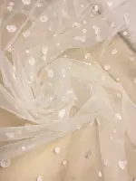 Kabatmalı Sim Baskı Kırık Beyaz