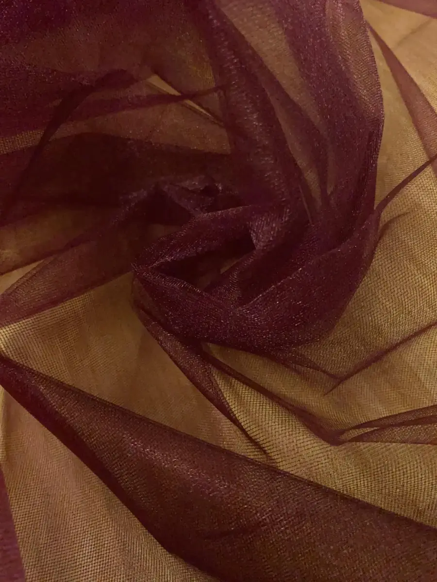 Kristal Tül Bordo