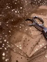 Mini Yıldız Varak Baskı Kahve
