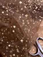 Mini Yıldız Varak Baskı Kahve