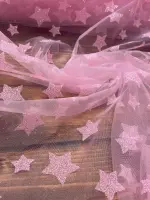 Yıldız Sim Baskı Şeker Pembe